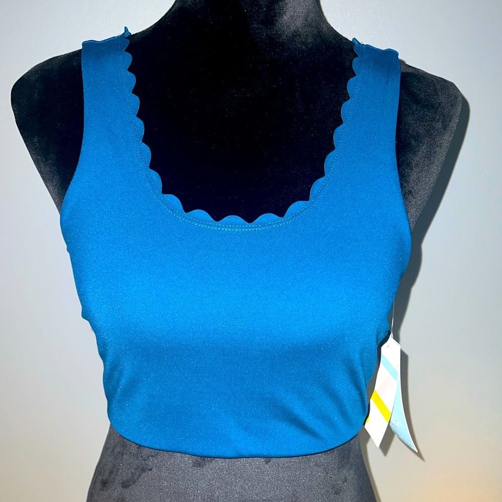 NEW! Nordstrom’s Zella Activewear Scalloped Bra Women’s Small Blue